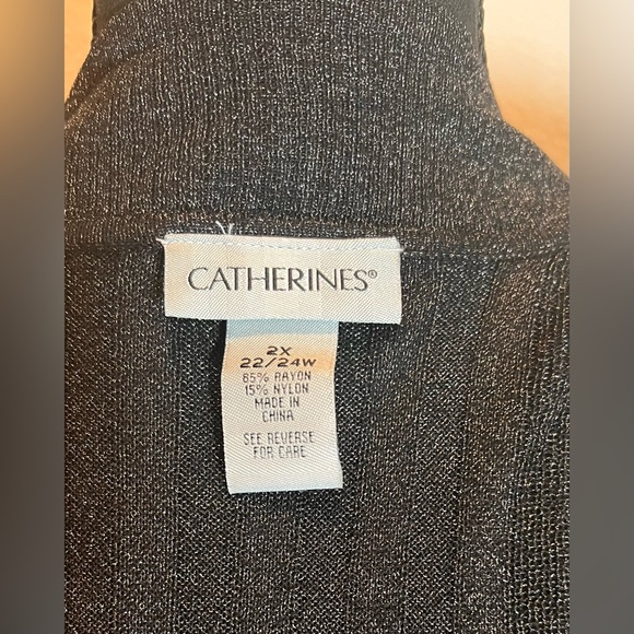 Catherine’s Black Metallic Open Jacket-size 2X (22/24) - Picture 8 of 8
